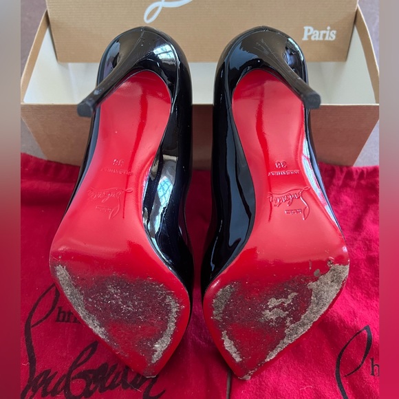 Christian Laboutin Hot Chick - 100mm heel -black patent - rarely worn - Picture 5 of 8